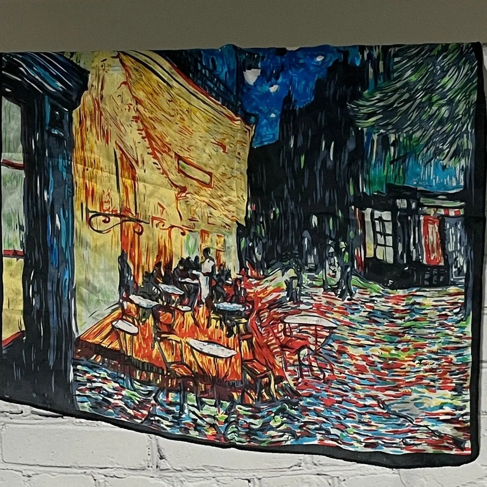 Colorful Artistic Van Gogh Print Silk Scarf
